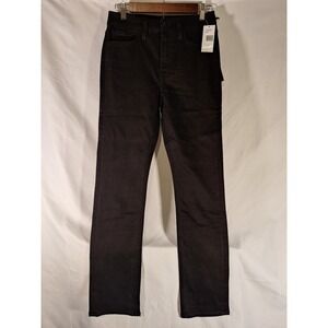 Jen7 Slim Straight Black Denim Jeans Women's‎ Size 4 NWT Mid Rise